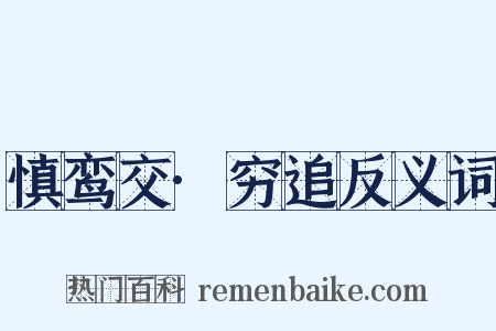 慎鸾交·穷追反义词是什么意思的图片